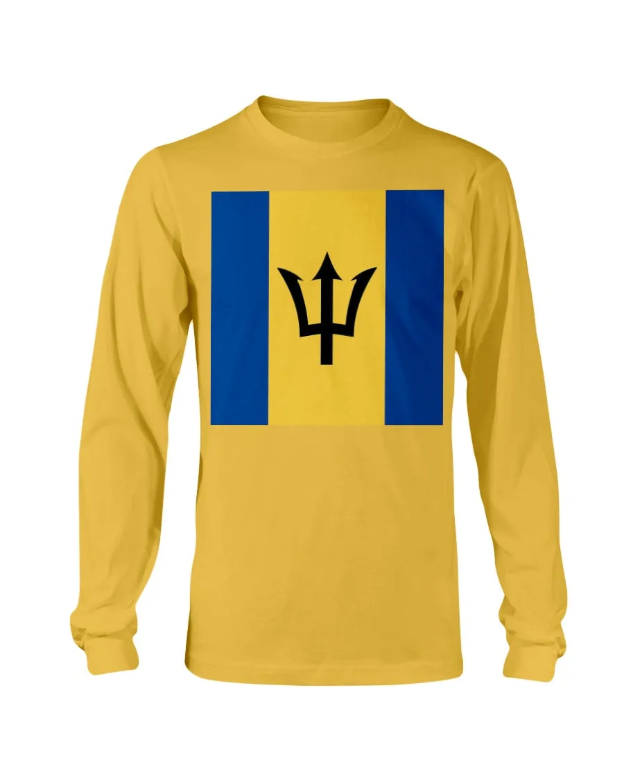 Barbados Flag Gildan Long Sleeve T-Shirt