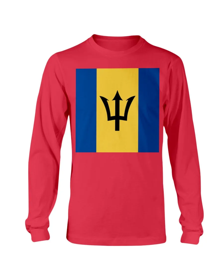 Barbados Flag Gildan Long Sleeve T-Shirt