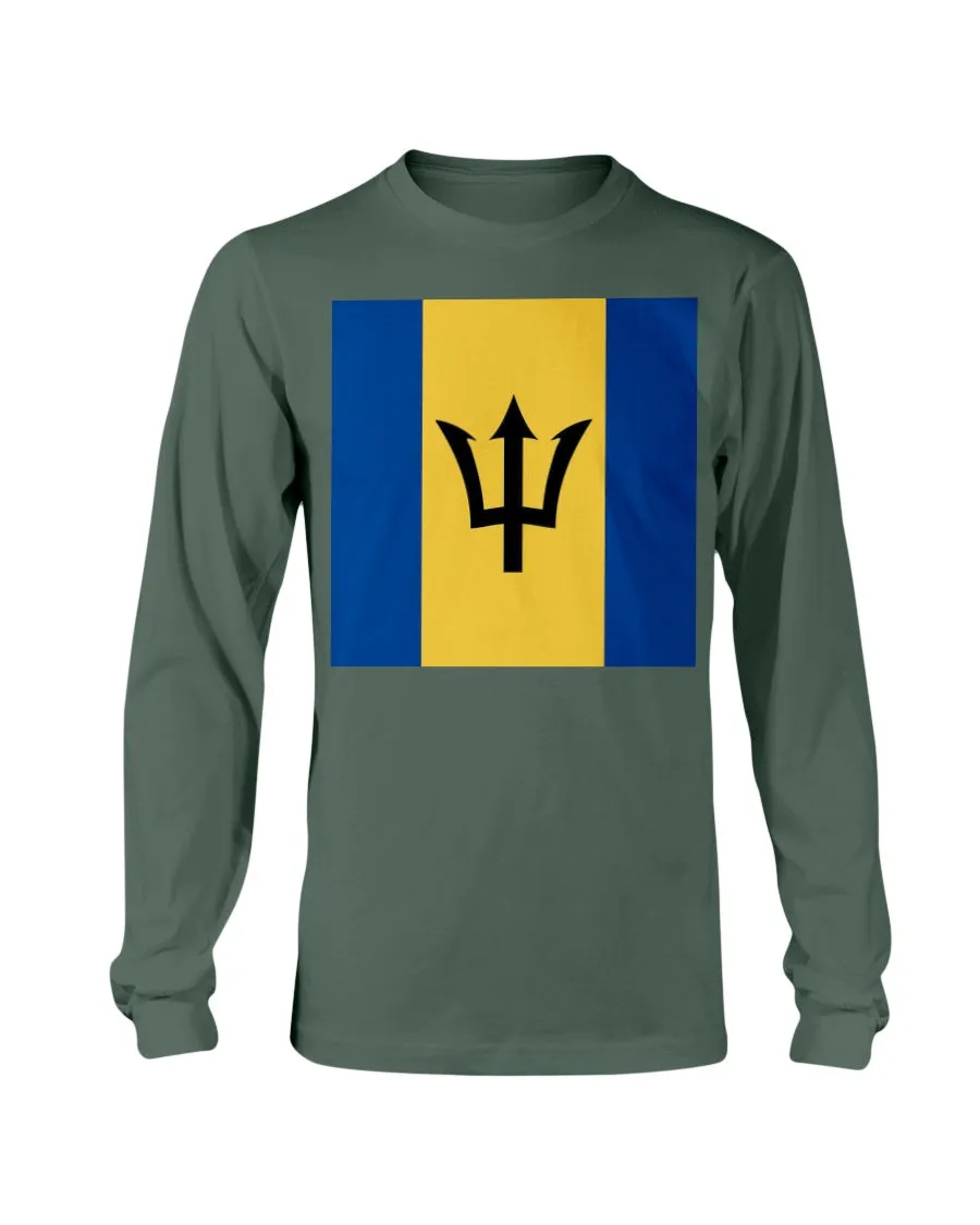 Barbados Flag Gildan Long Sleeve T-Shirt