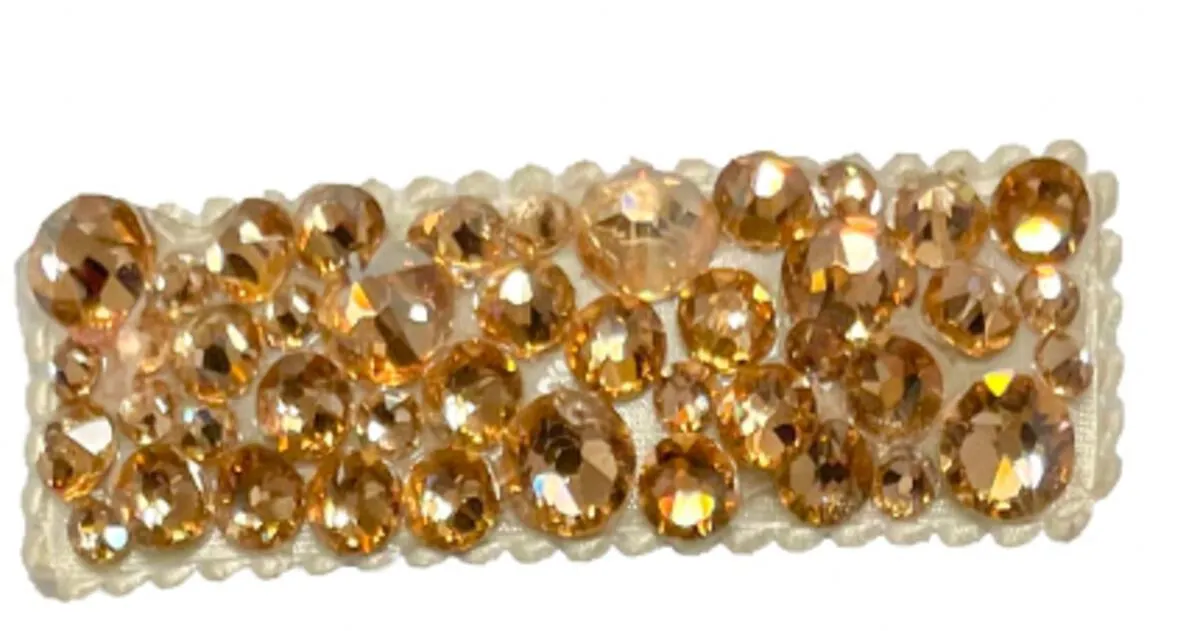 Bari Lynn All Over Swarovski Crystal Snap Clip - Gold