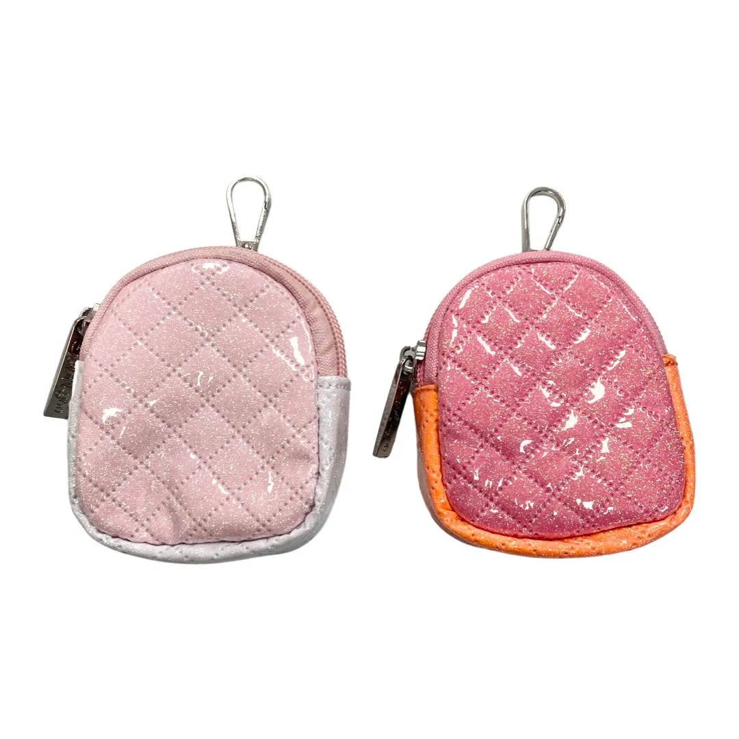 Bari Lynn Glitter Coin Purse Keychain
