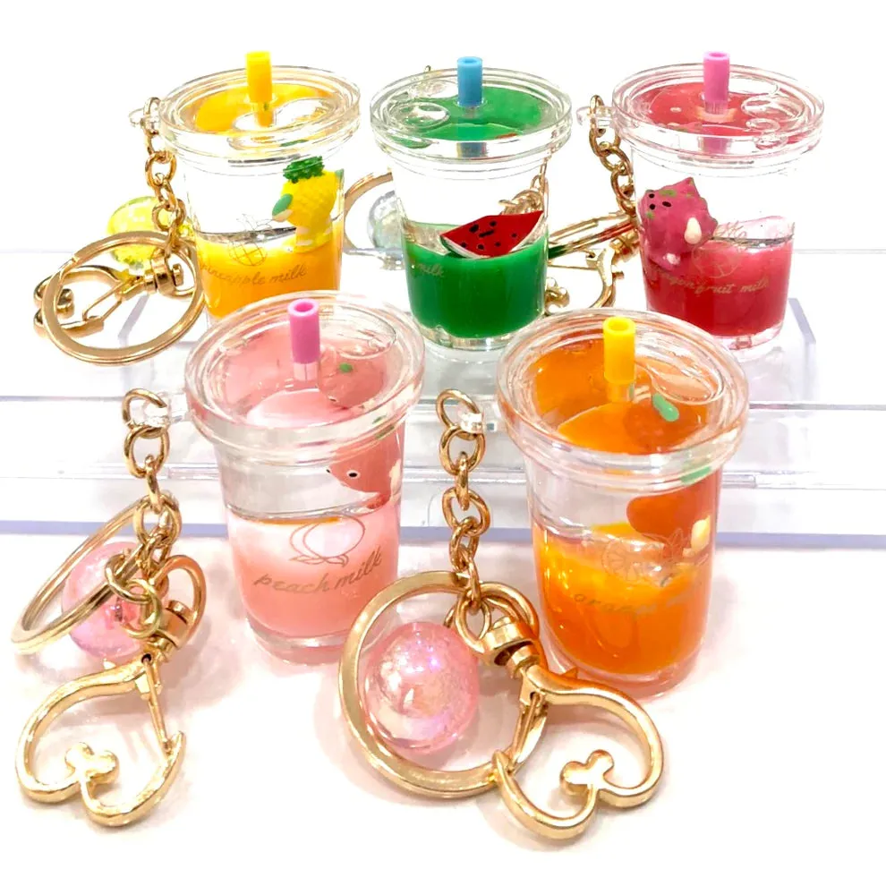 bcmini Icy Fruit Boba Tea Charm Keyring