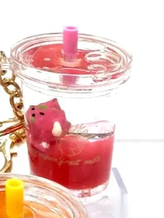 bcmini Icy Fruit Boba Tea Charm Keyring