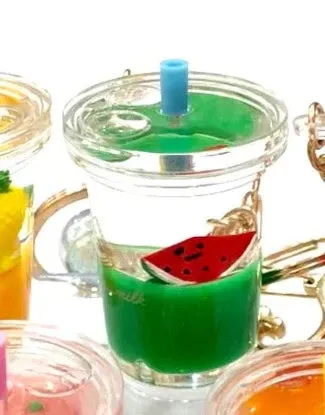 bcmini Icy Fruit Boba Tea Charm Keyring