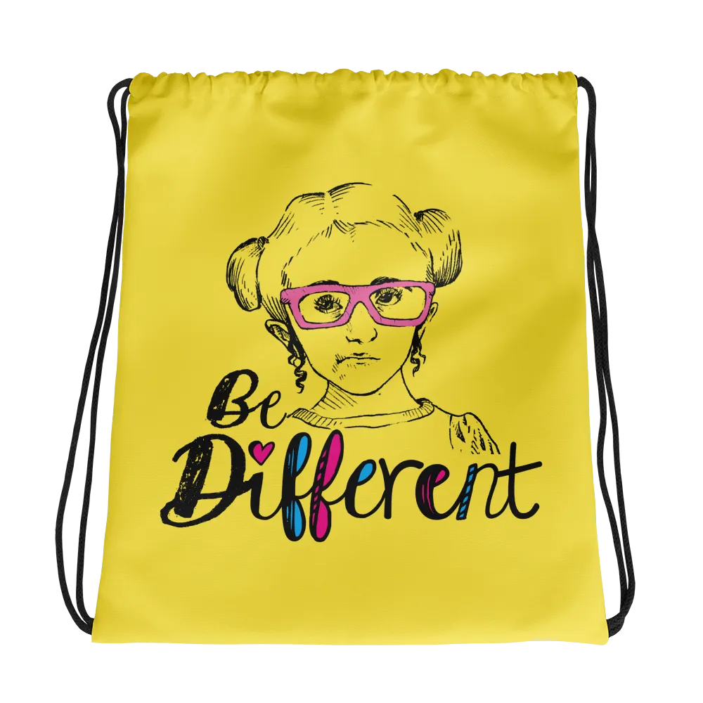 Be Different (Esperanza - Raising Dion) Yellow Drawstring Bag