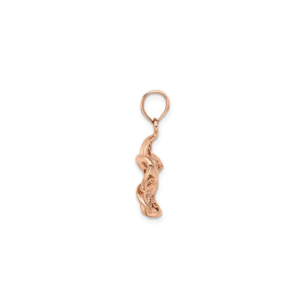 Beaded Pink Plumeria Flower Pendant (14K)