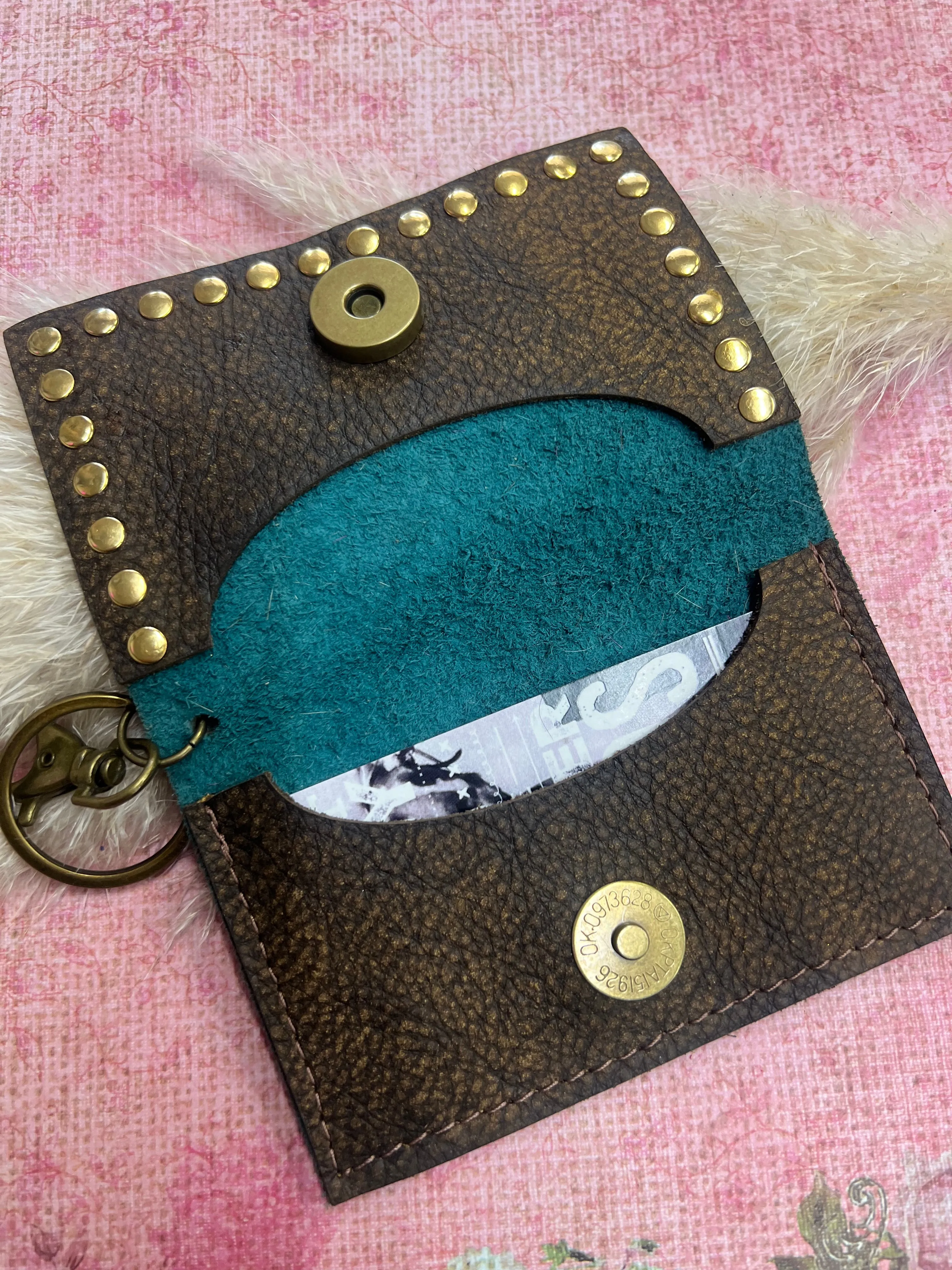 Becca Card Holder - HOH Blue Leopard W/AB Crystals