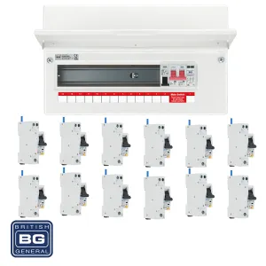 BG Fortress CFUSW12SPD 16 Module 12 Way 100A Main Switch Consumer Unit with T2 SPD   12 RCBOs