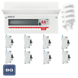 BG Fortress CFUSW12SPD 16 Module 12 Way 100A Main Switch Consumer Unit with T2 SPD   8 RCBOs & 4x CUA04 FREE Blanks