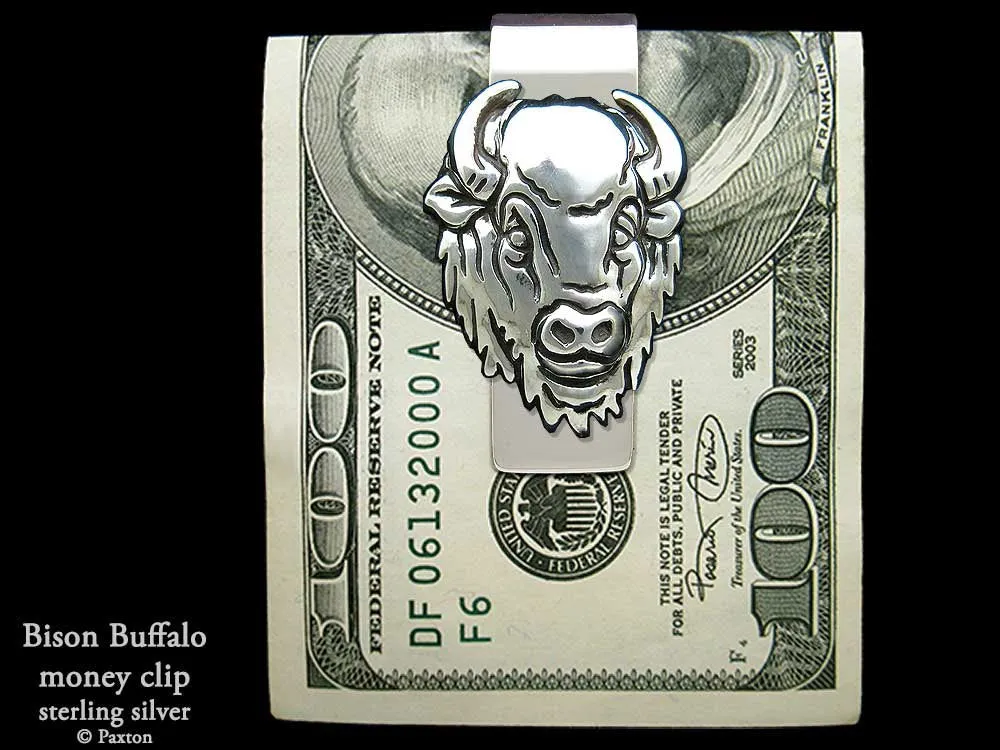 Bison Buffalo Money Clip Sterling Silver