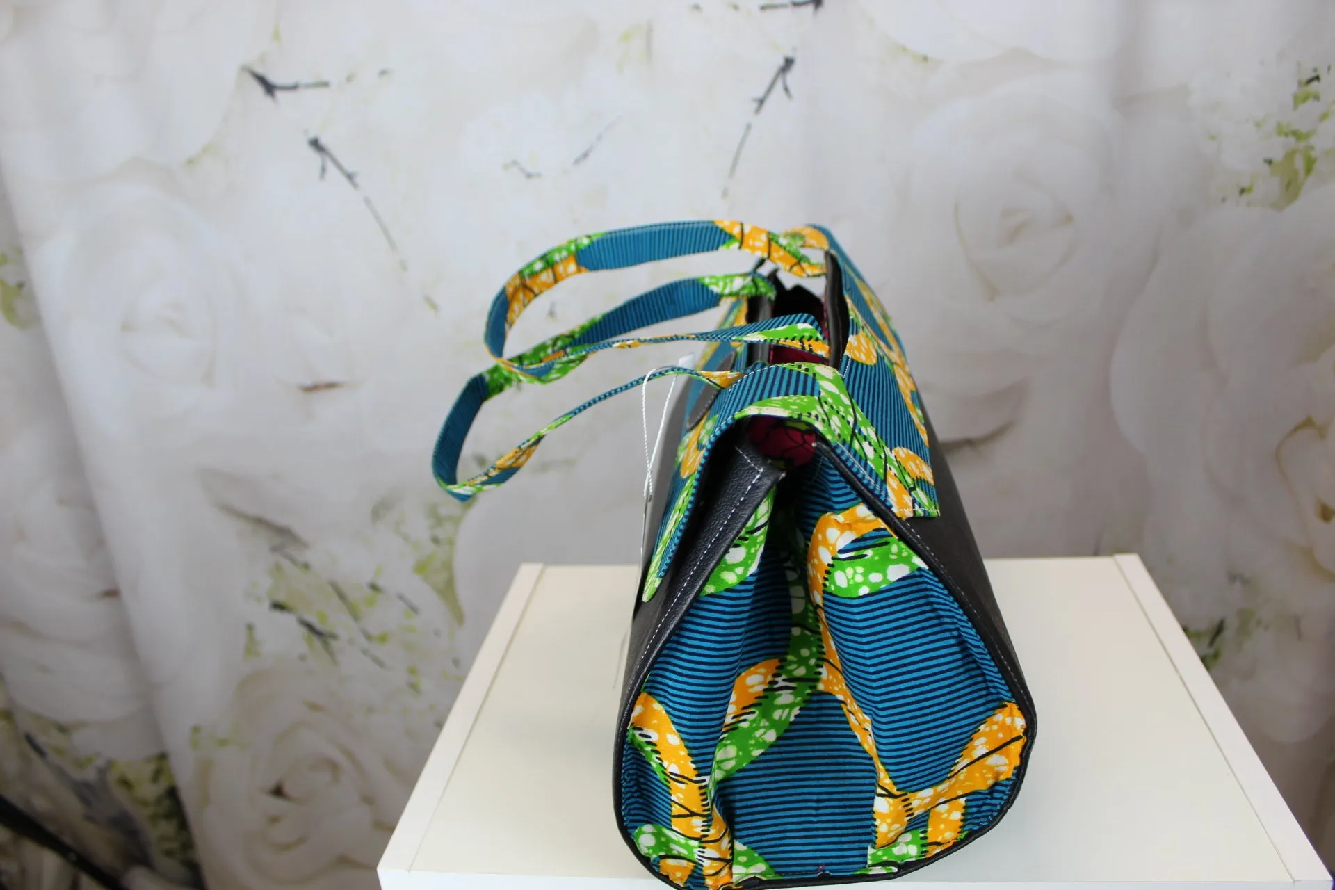 Black and Teal Green African Shoulder Bag