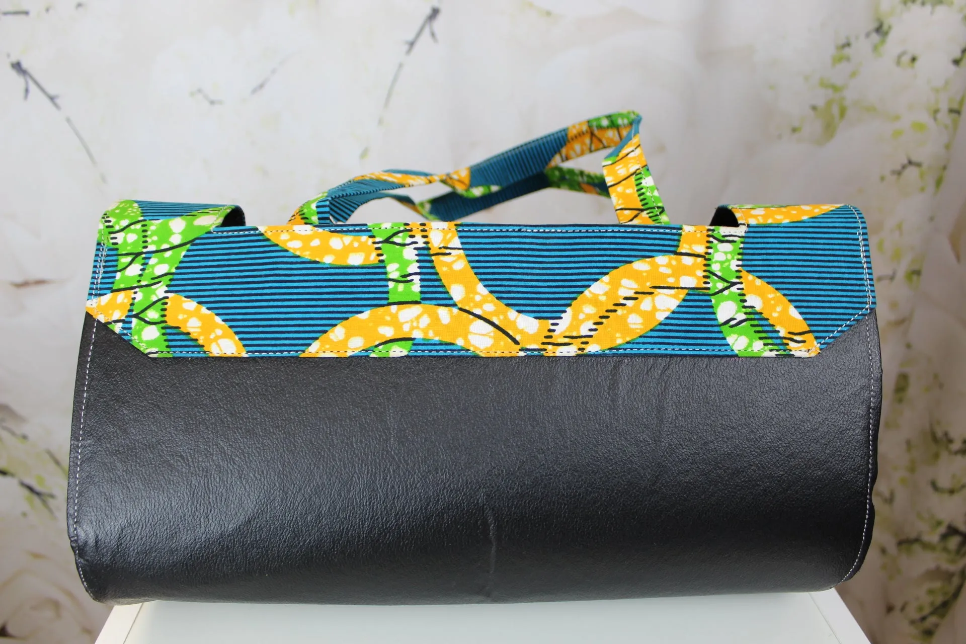 Black and Teal Green African Shoulder Bag