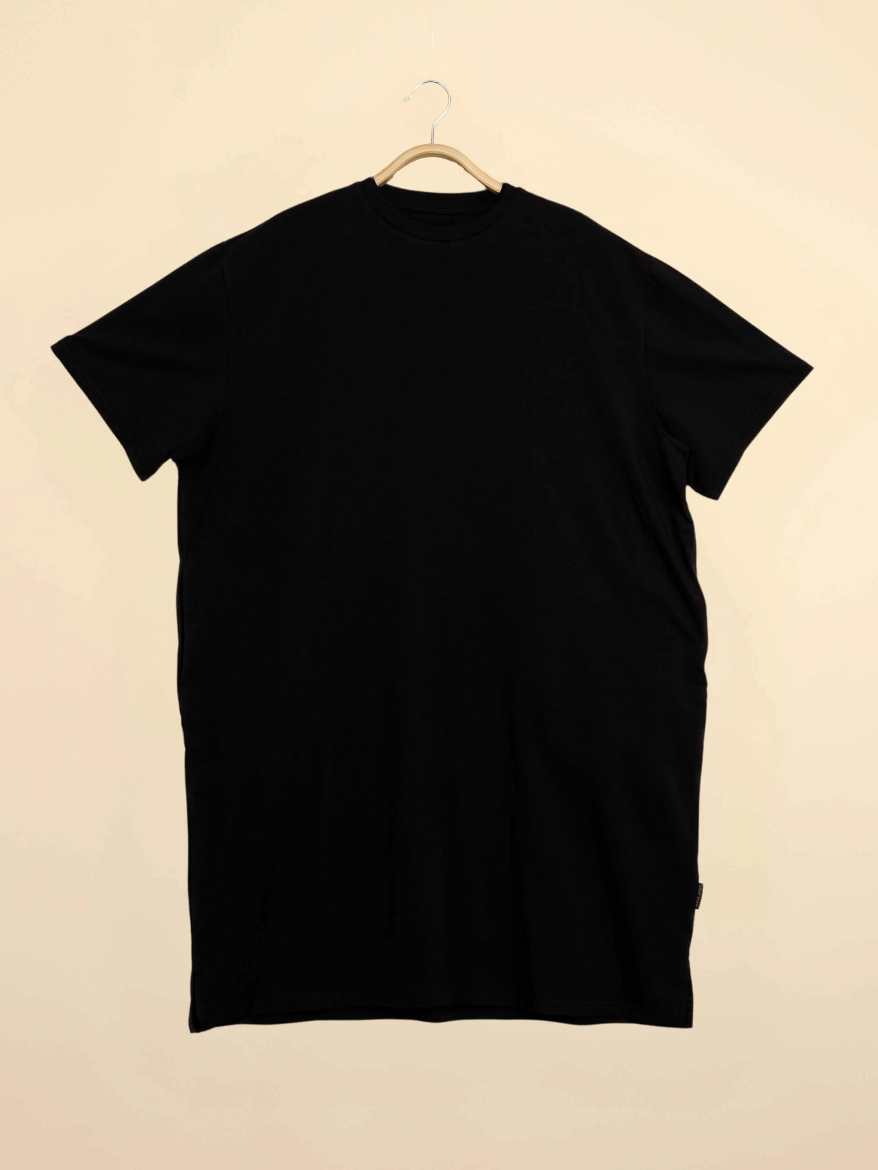 Black Relaxed Tee Dress Dames