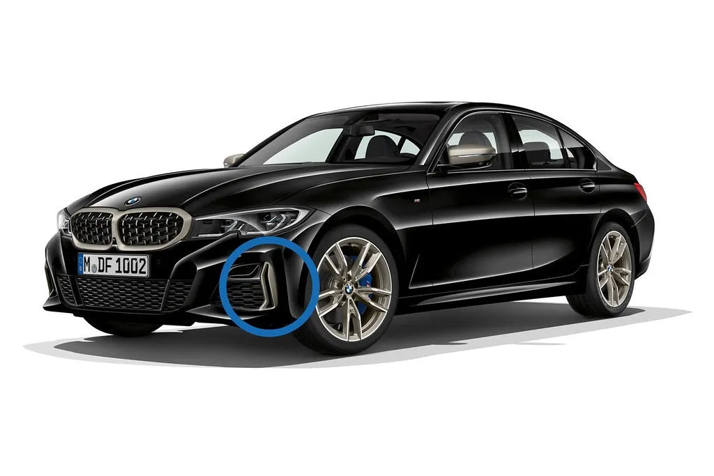 BMW G20 3-Series Pre-LCI M-Sport Front Bumper Grille Trim Set - Gloss Black