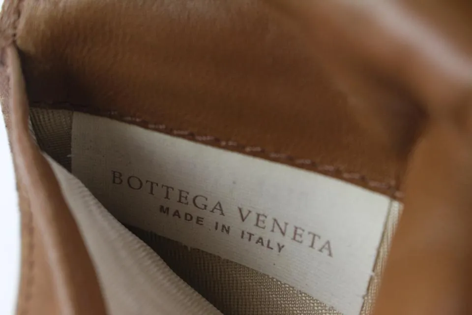 Bottega Veneta Brown Intrecciato Weave Leather card Holder Wallet 128bv45