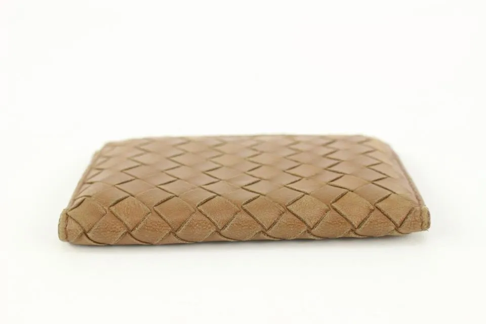 Bottega Veneta Brown Intrecciato Weave Leather card Holder Wallet 128bv45