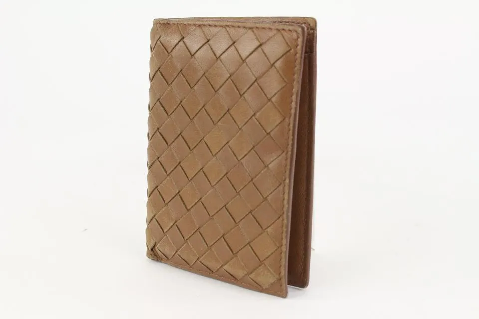 Bottega Veneta Brown Intrecciato Weave Leather card Holder Wallet 128bv45