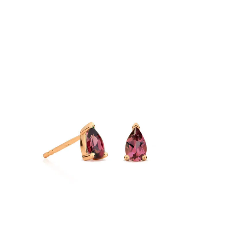 Boucles d'oreilles alba grenats taille poire en or rose 18kt