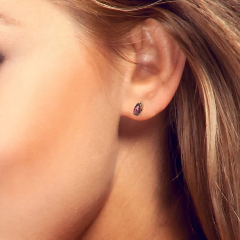 Boucles d'oreilles alba grenats taille poire en or rose 18kt