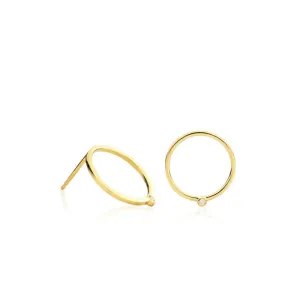 Boucles d'oreilles grosses solis à diamants en or blanc 18kt