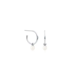 Boucles d'oreilles londra en or blanc avec perles en or blanc 18kt