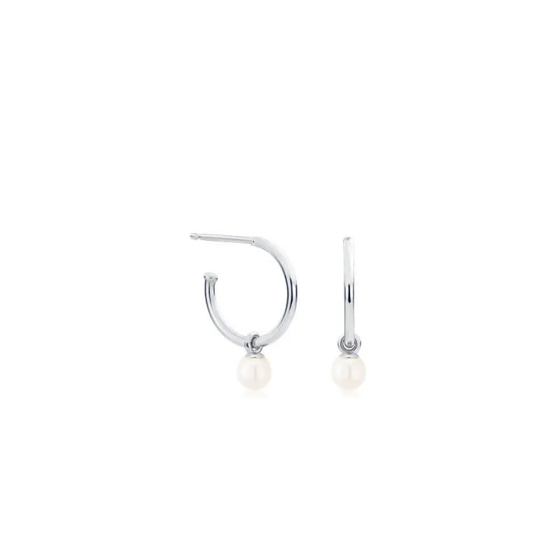 Boucles d'oreilles londra en or blanc avec perles en or blanc 18kt