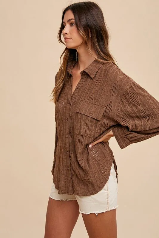 Brown Button Down Shirt