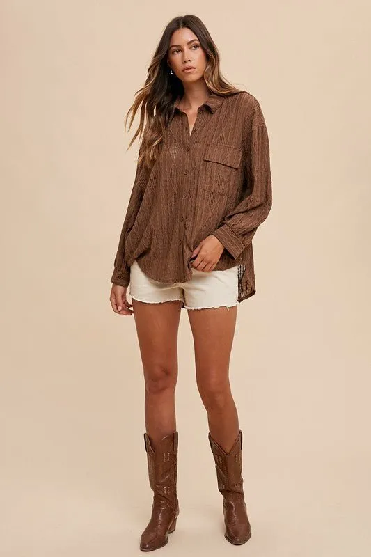 Brown Button Down Shirt