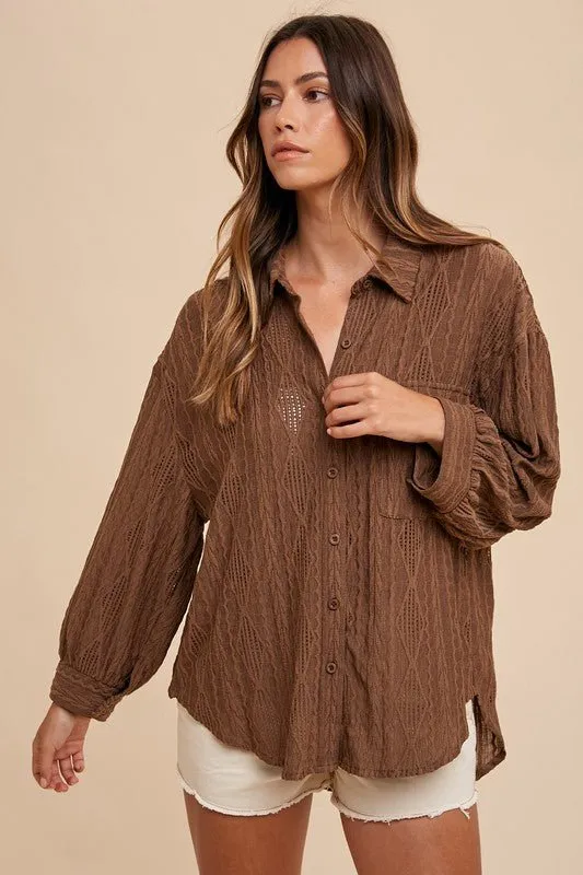 Brown Button Down Shirt
