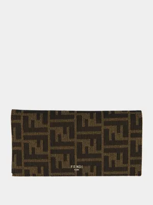 Brown FF Fabric Continental Wallet