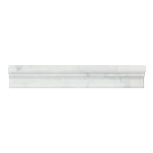 Carrara White Italian (Bianco Carrara) Marble Crown Mercer Molding Trim, Honed