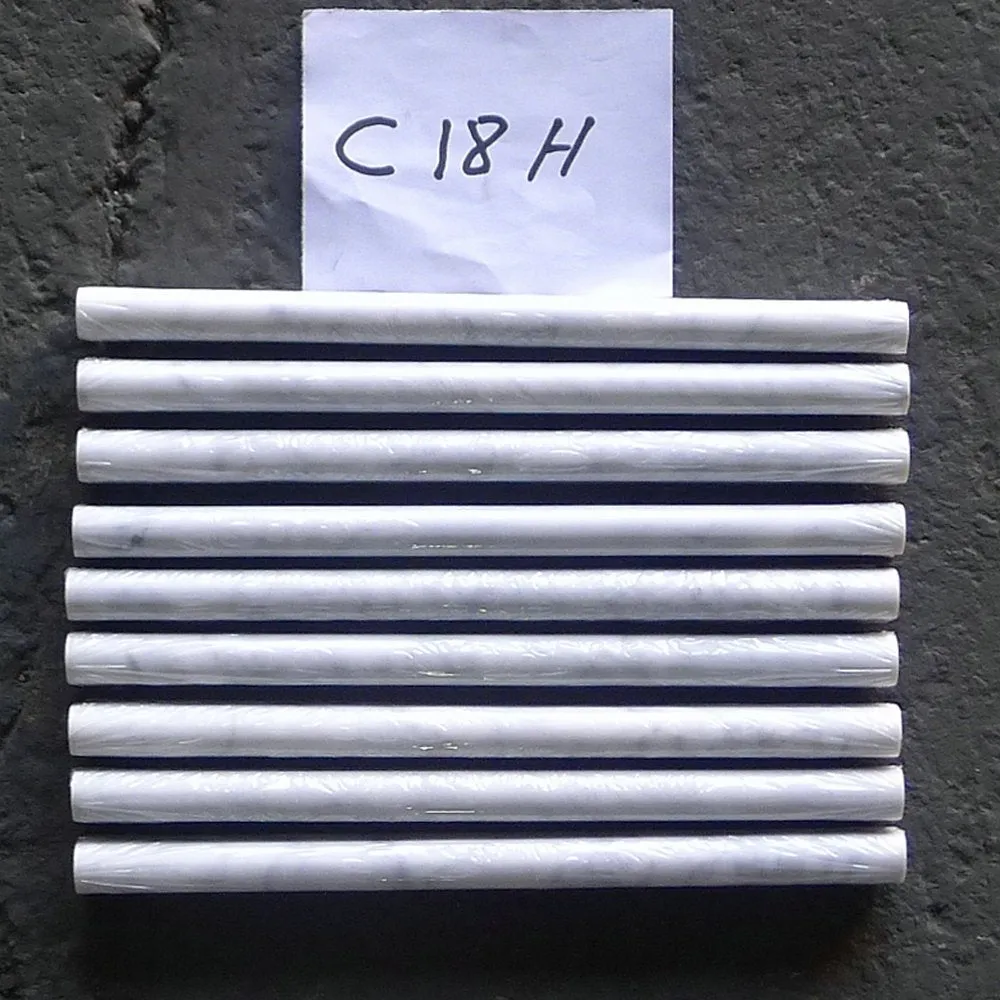Carrara White Italian Carrera Marble Pencil Liner Trim Molding 3/4 x 12 Honed