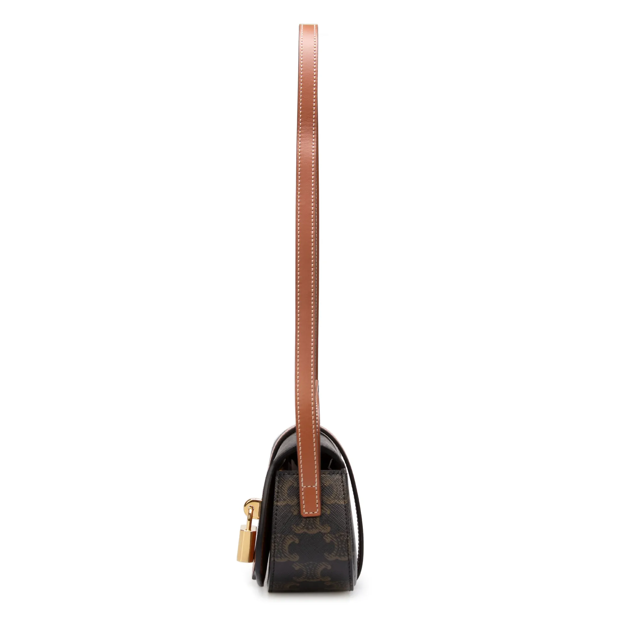 Celine Clutch On Strap Tabou in Brown/Tan