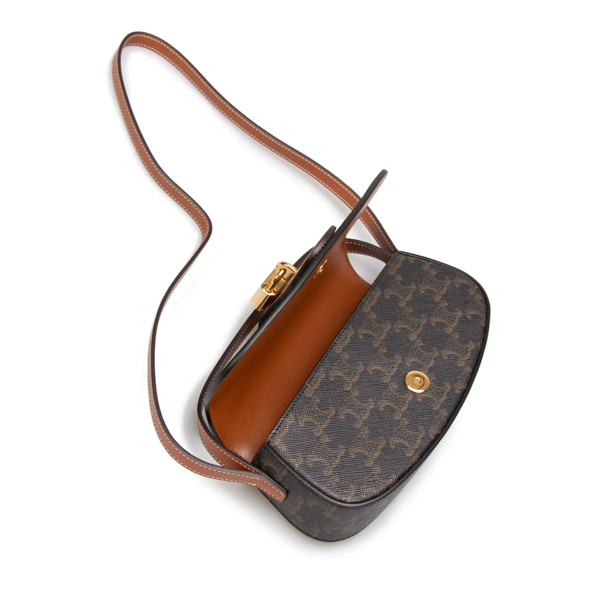 Celine Clutch On Strap Tabou in Brown/Tan