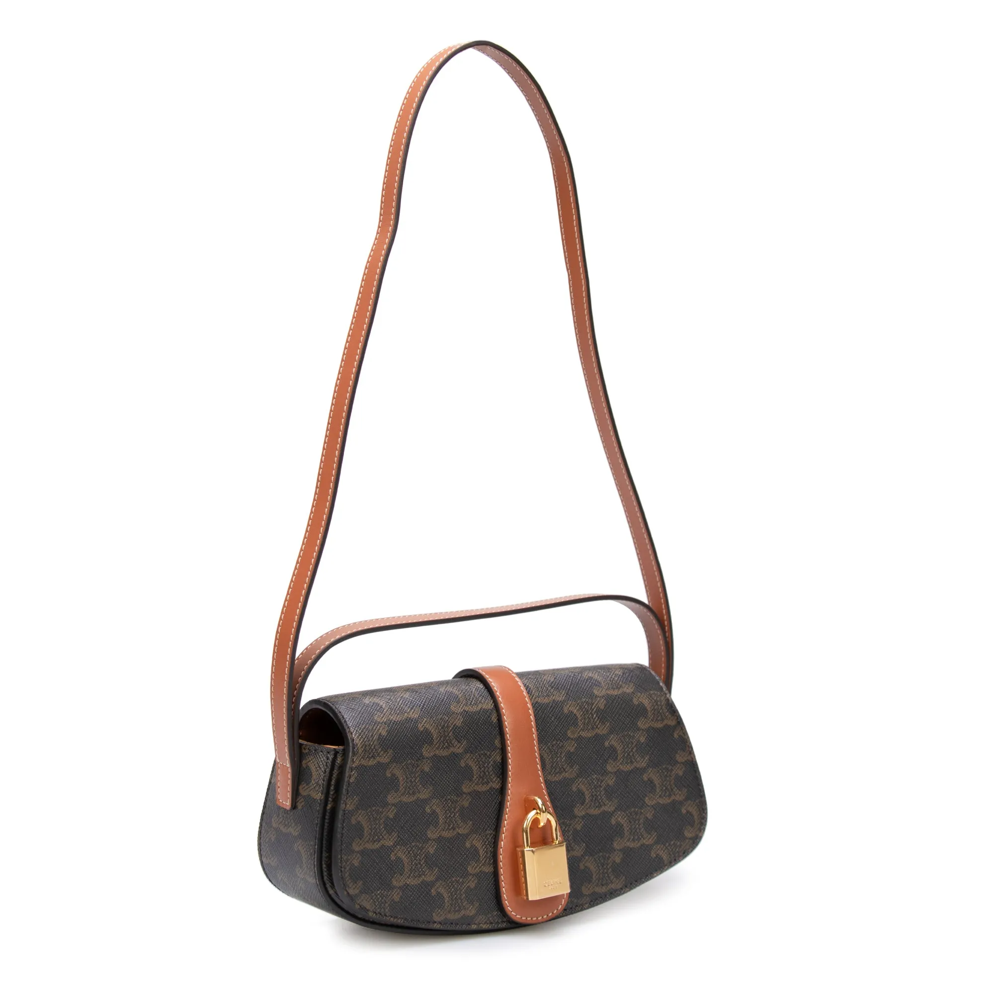 Celine Clutch On Strap Tabou in Brown/Tan