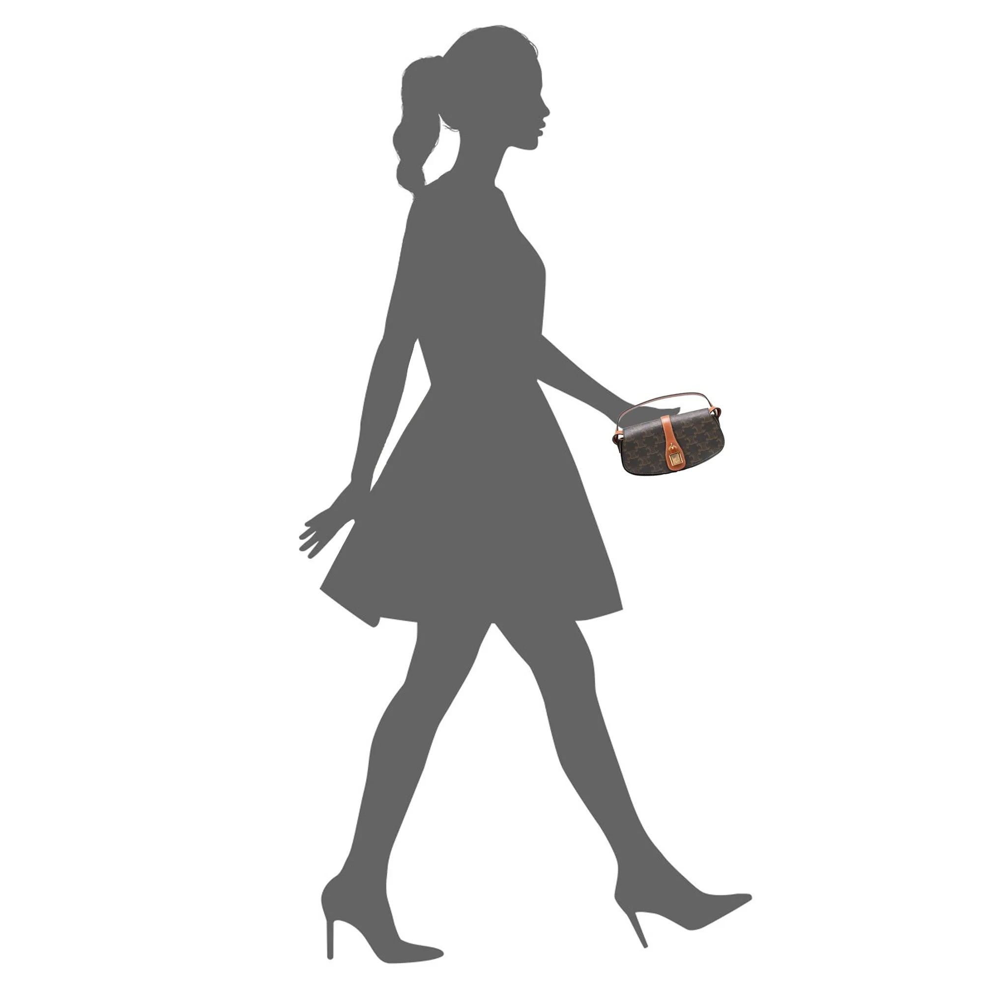 Celine Clutch On Strap Tabou in Brown/Tan