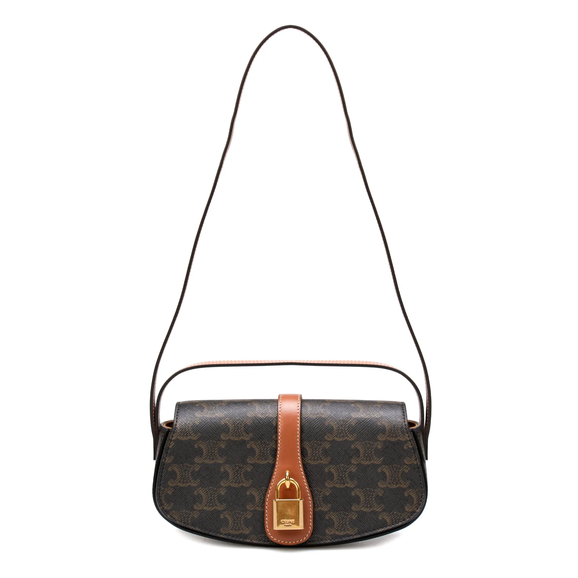 Celine Clutch On Strap Tabou in Brown/Tan