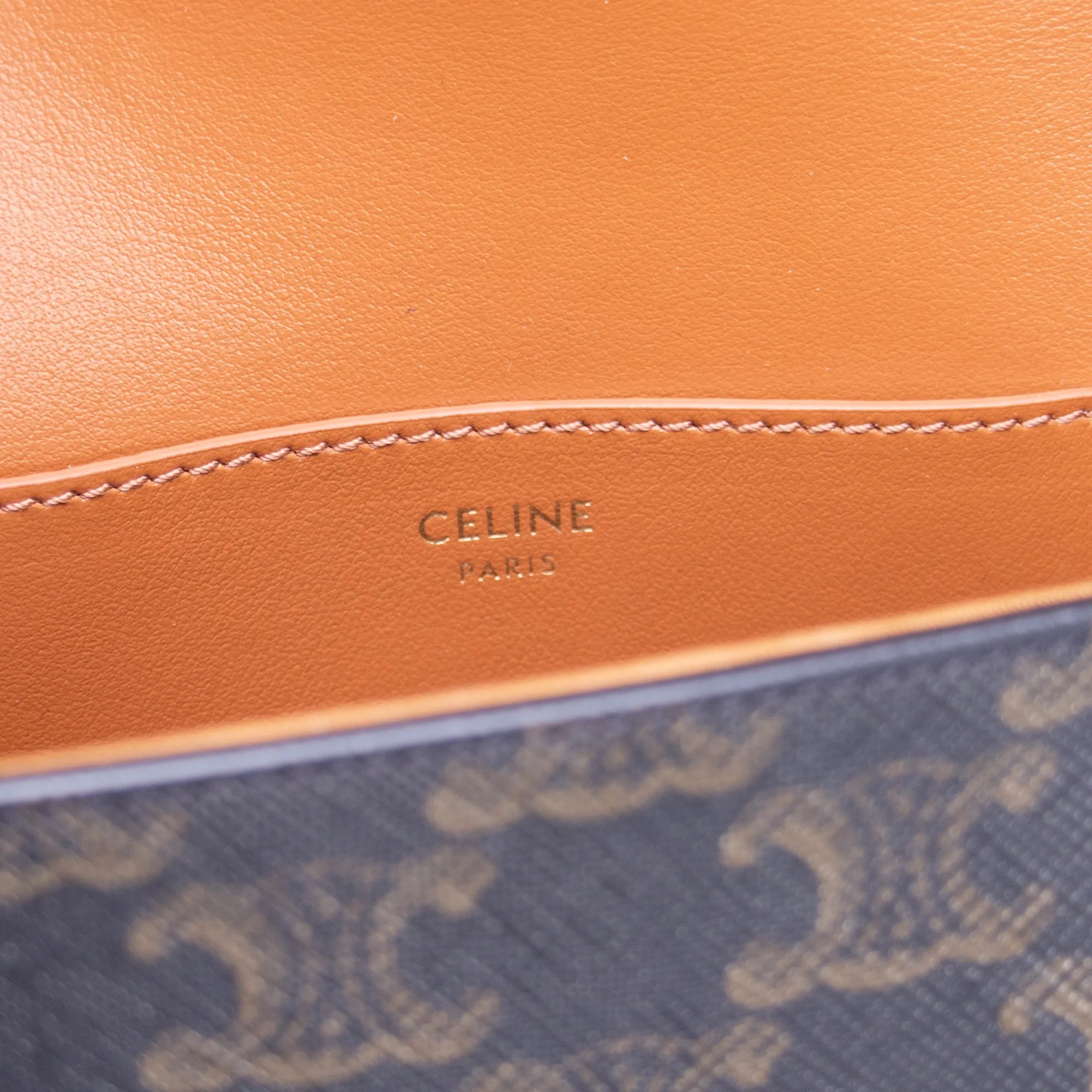 Celine Clutch On Strap Tabou in Brown/Tan