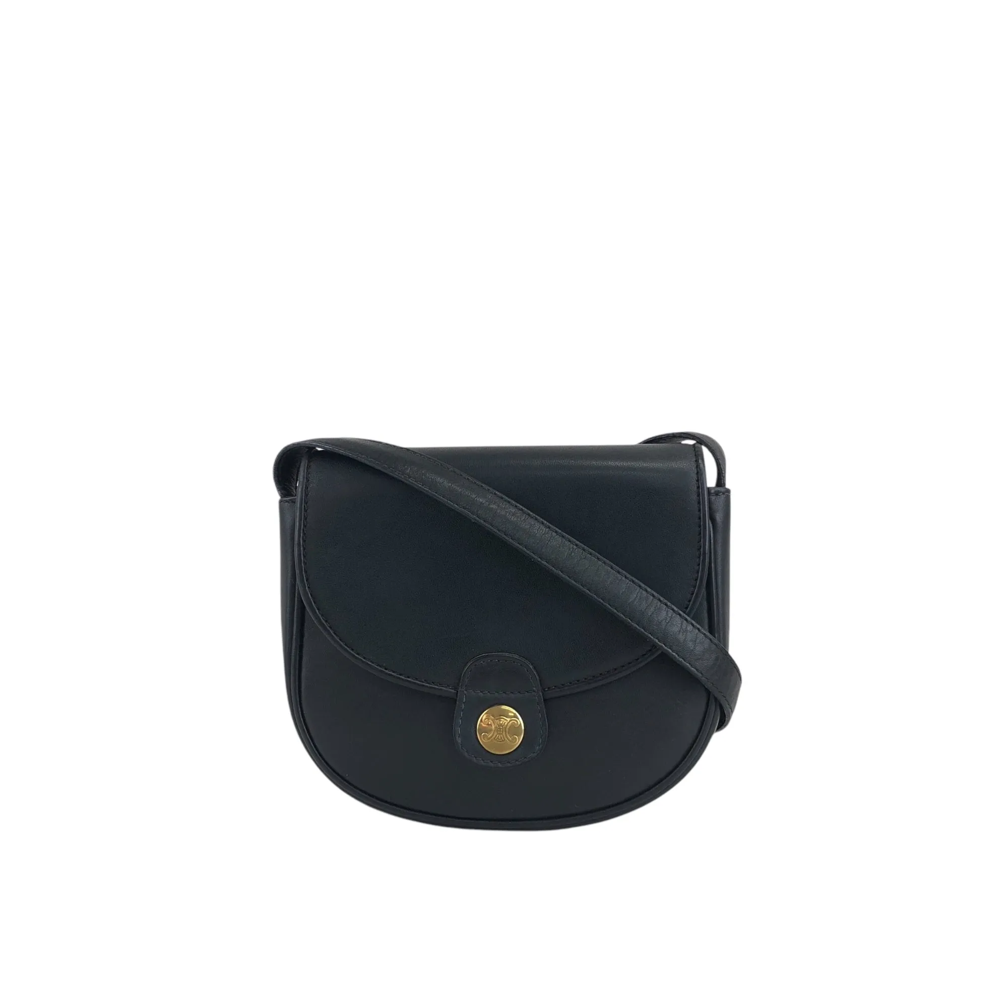 CELINE Triomphe Small Shoulder bag Black Vintage sdepih