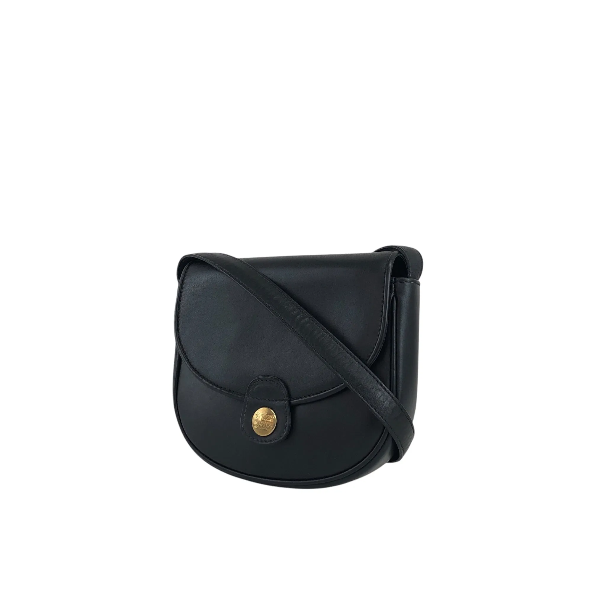 CELINE Triomphe Small Shoulder bag Black Vintage sdepih