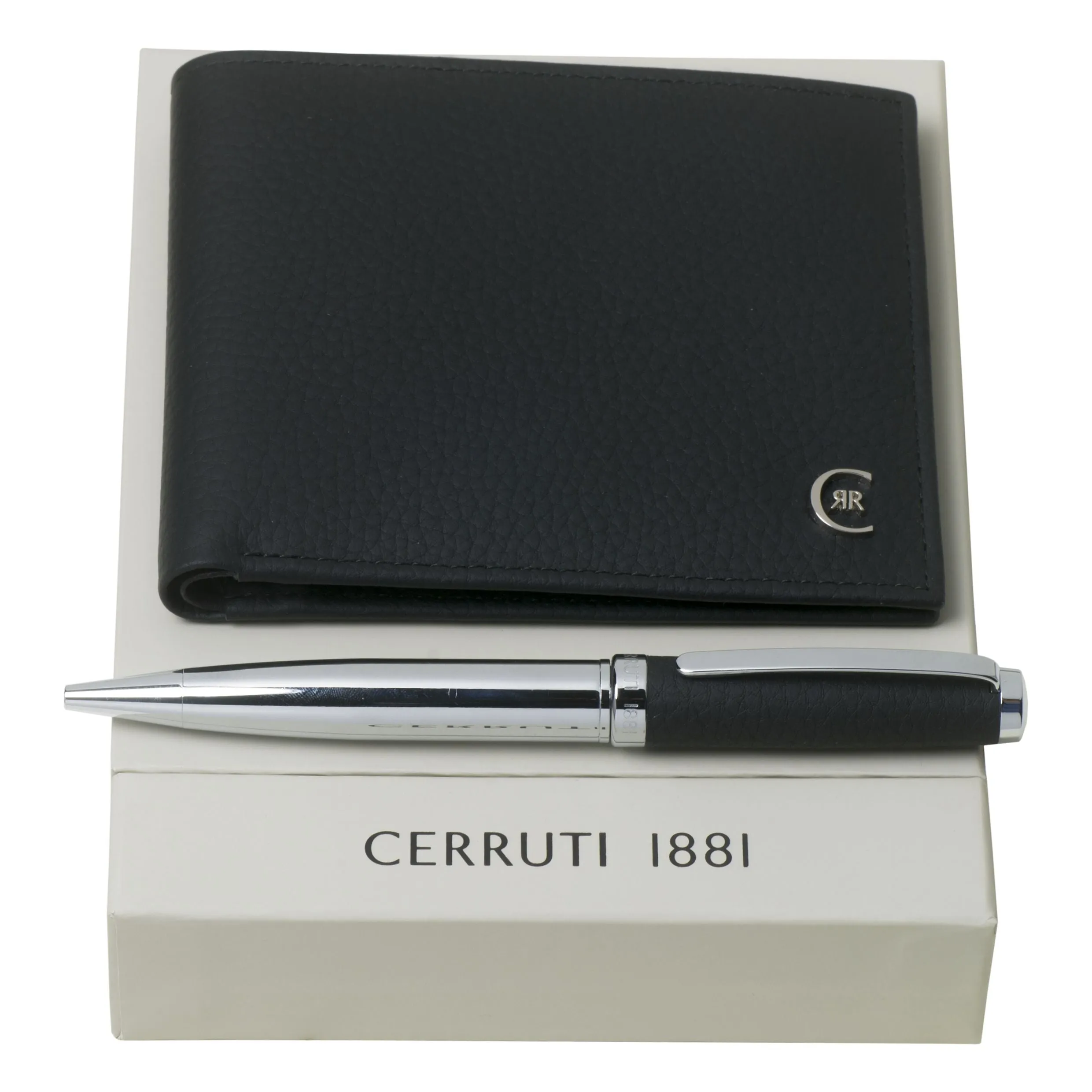CERRUTI 1881 NPBM711A-Set Hamilton Black (ballpoint pen & money wallet)
