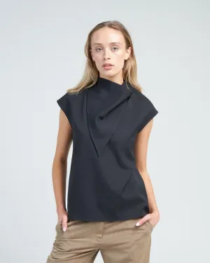 chalky drape handkerchief top - black