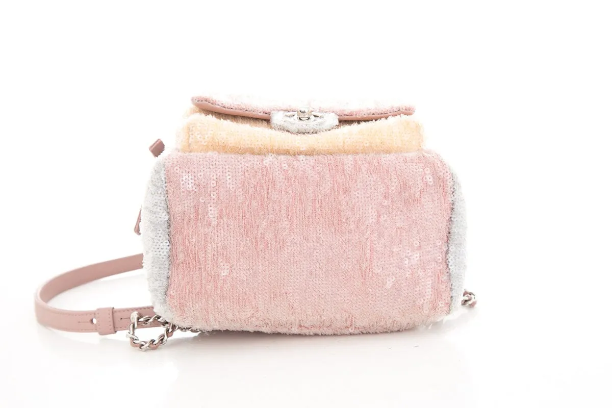 Chanel 2018 Multicolor Sequin Waterfall Tricolor Backpack