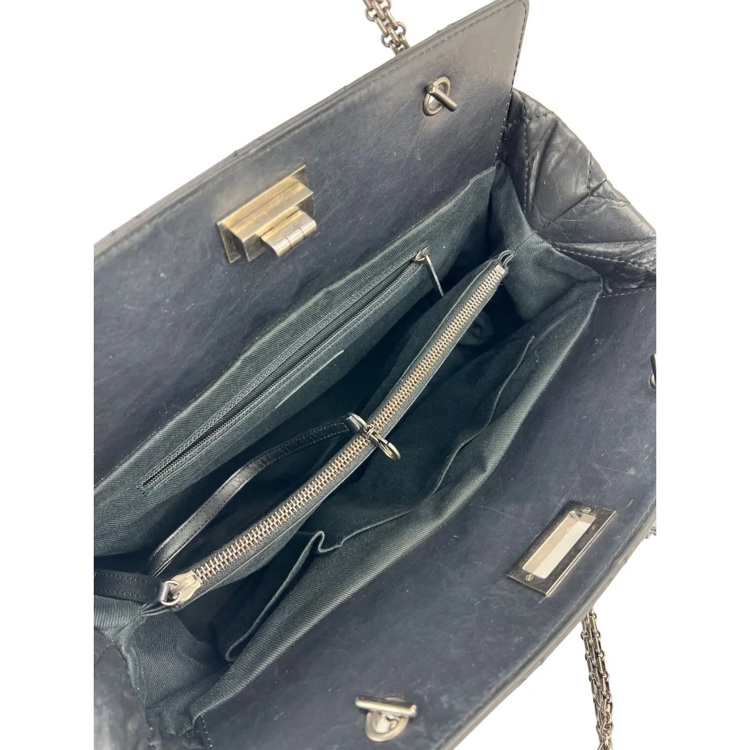 CHANEL 2.55 Reissue Aged Calfskin Black Tote Bag