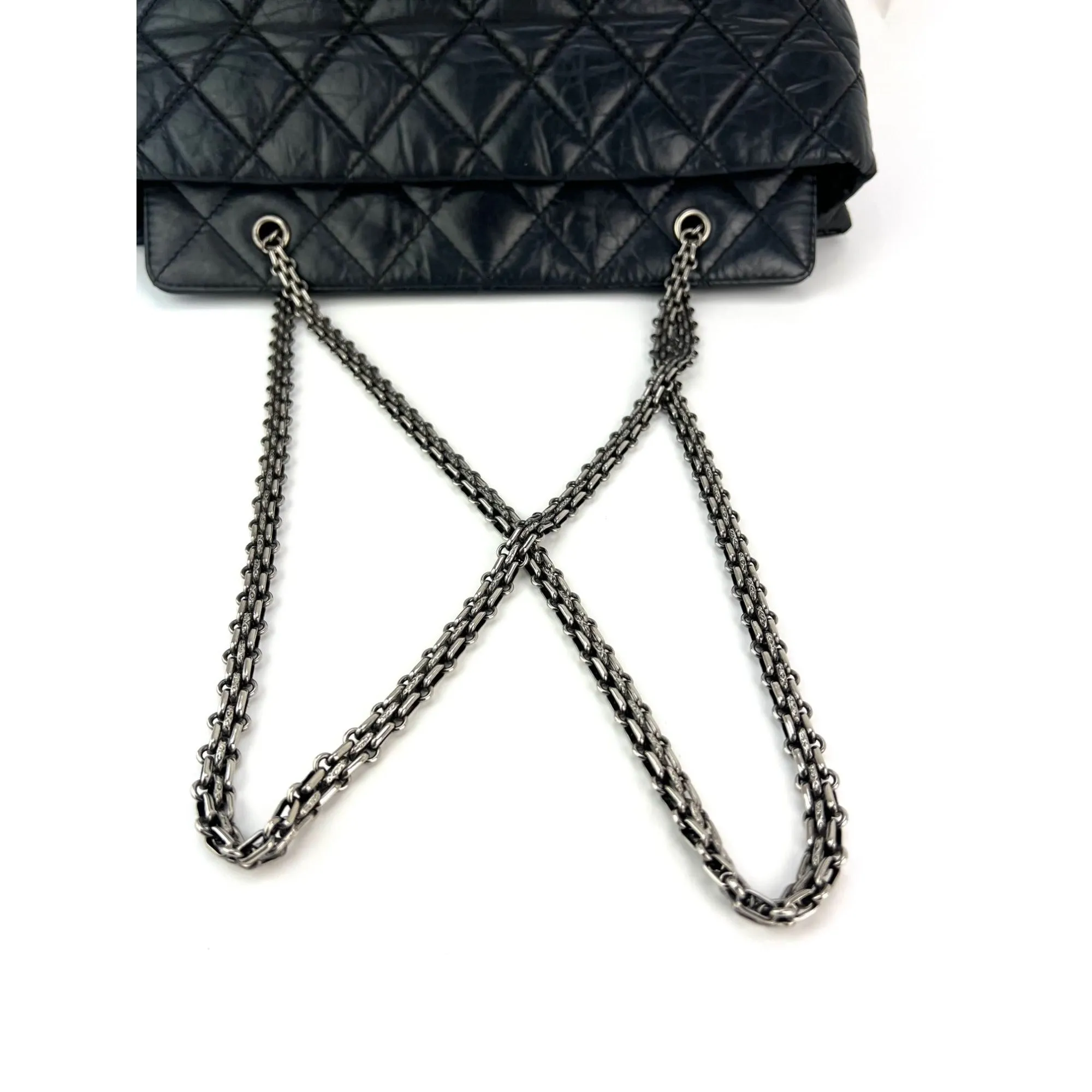 CHANEL 2.55 Reissue Aged Calfskin Black Tote Bag