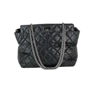 CHANEL 2.55 Reissue Aged Calfskin Black Tote Bag