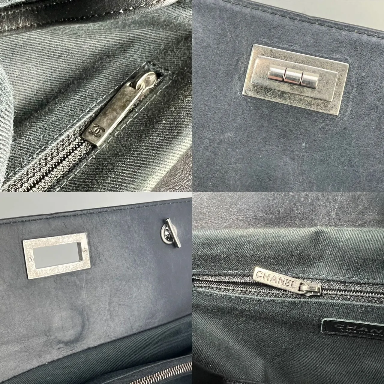 CHANEL 2.55 Reissue Aged Calfskin Black Tote Bag