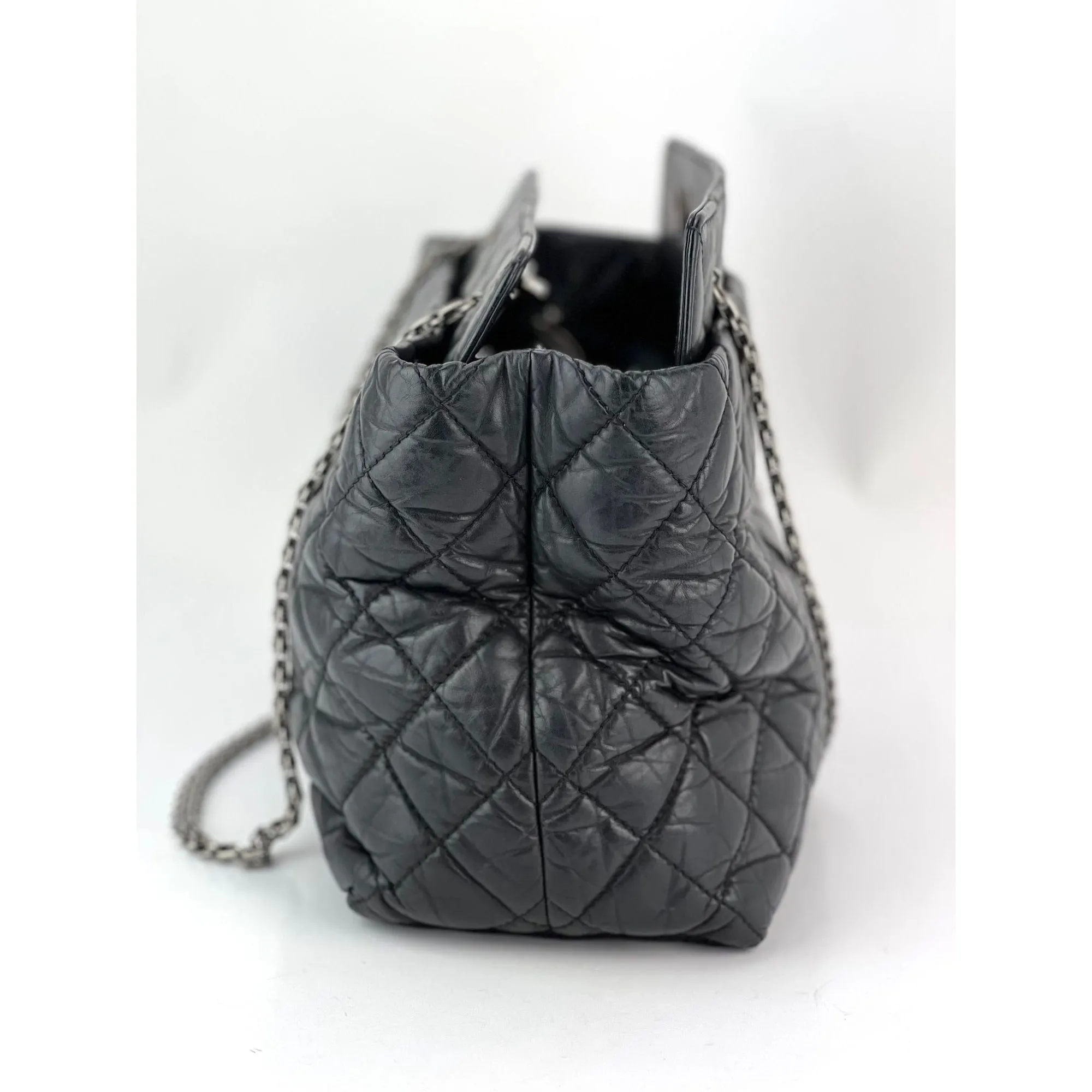 CHANEL 2.55 Reissue Aged Calfskin Black Tote Bag