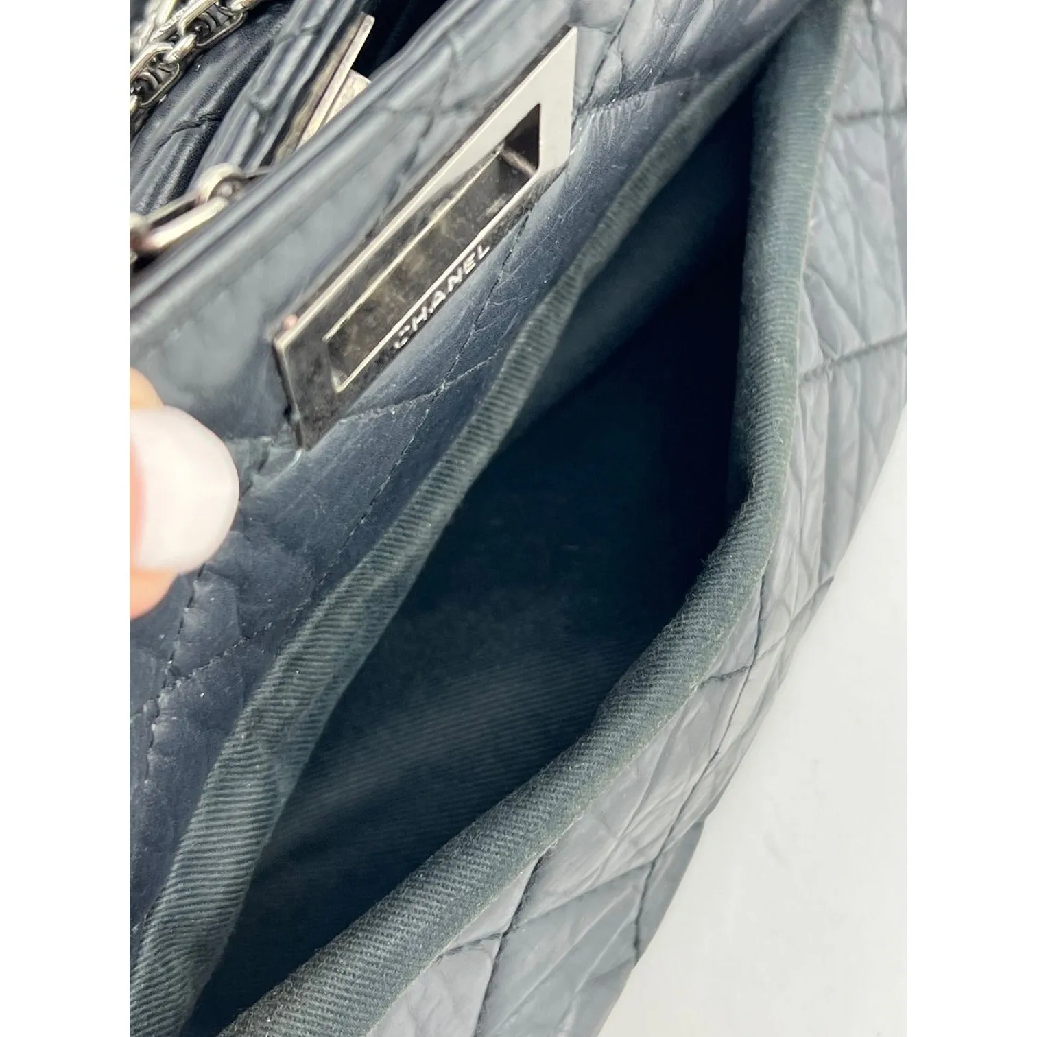 CHANEL 2.55 Reissue Aged Calfskin Black Tote Bag