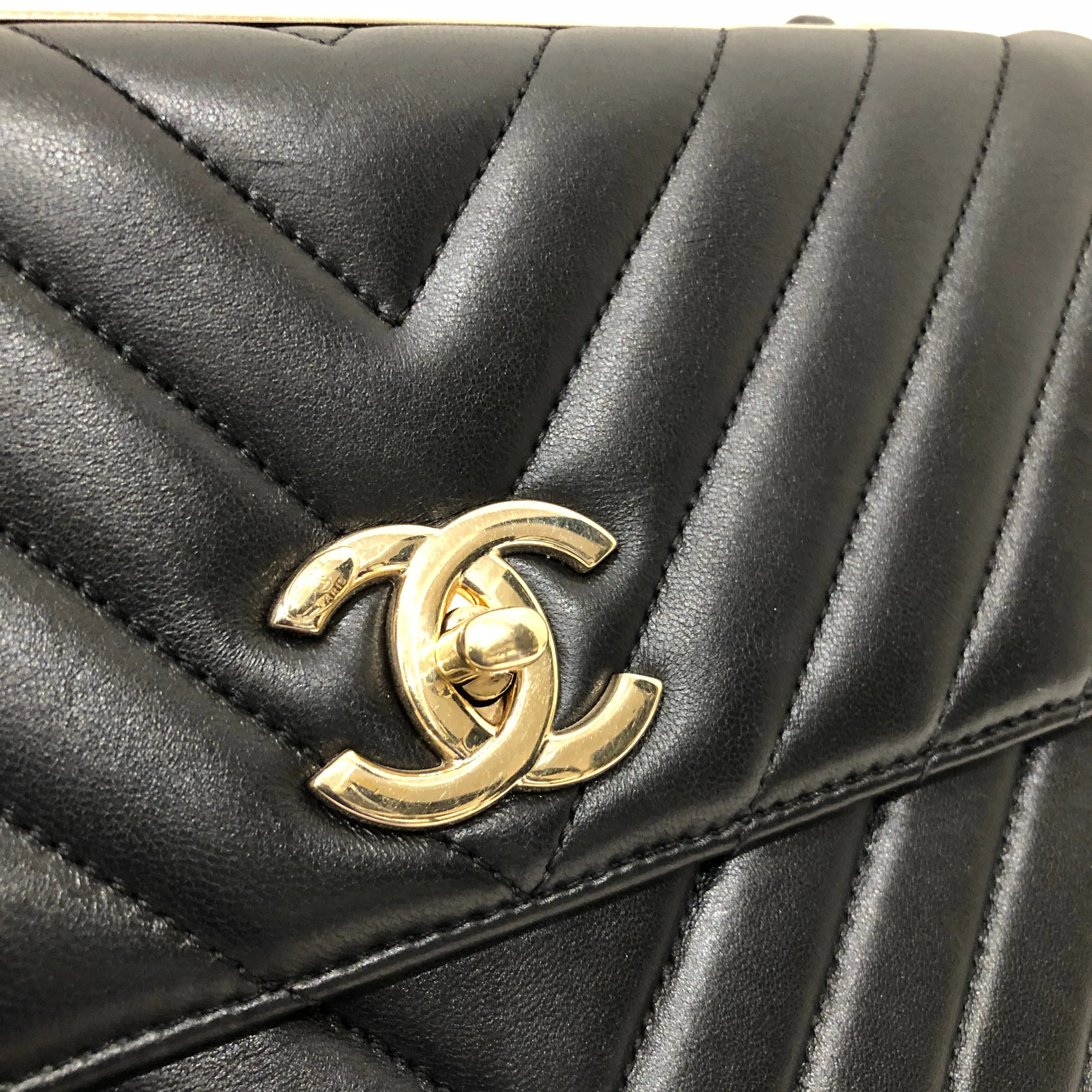 Chanel Black Leather Small Trendy CC Flap Shoulder Bag Sku# 83282